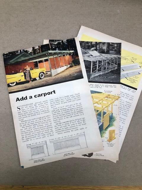1955 “Add a Carport with a 1954 Ford Sunliner” easy-build with photos and plans