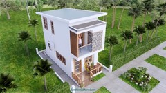 10×20 Feet Small House 3×6 Meter 1 Bed 2 Baths Shed Roof PDF Plan (A4 Hard Copy)