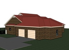 Abbigale 2161G 4 LOG home, house plan 4 beds, 2.5 baths PDF