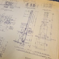 Vintage House Blueprint 33×17 1964 Mid Century Modern Drawing Art Glen Ellyn IL