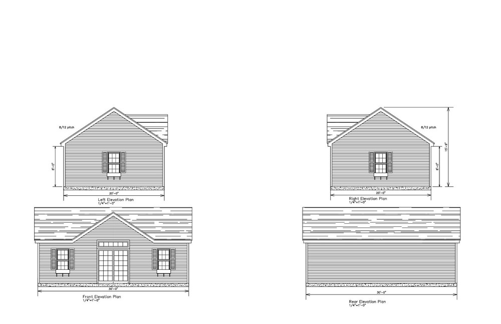 20’X30′- 30’X20′ POOL HOUSE CABANA PLANS GABLE ROOF POOL HOUSE 20-2030-PH-GBL-8