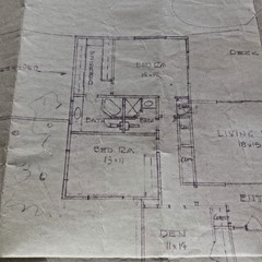 Vintage Mid-Century Architectural Blueprint Plans by Architect Joyce Miller 1964
