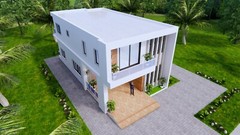 House Plans 7.5×13 Meter 25×43 Feet 3 Bed 4 Bath Terrace Roof PDF (A4 Hard Copy)