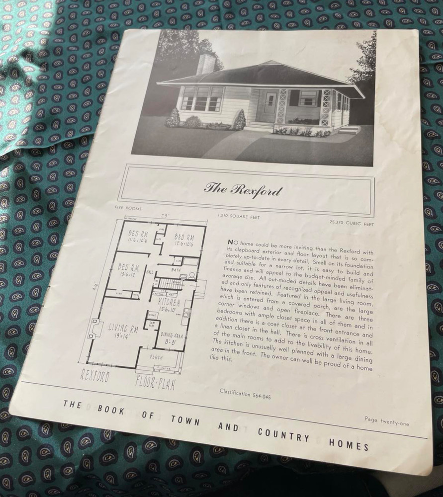 Floor Plans Book Town Country Homes 1950s Rexford 564-045 Waterbury 186-991
