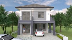 26×33 Feet House Design Plan 8×10 Meter 3 Beds 3 Baths Hip Roof (A4 Hard Copy)
