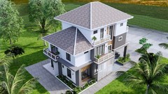 House Plan 26×49 Feet 8×15 Meter 5 Beds 5 Baths Hip Roof PDF Plan (A4 Hard Copy)
