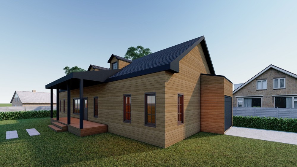 Tiny Home Build Plan – Single Story Bungalow, 1068sqft, 2 Bed, 2 Bath, DIY