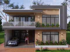 39×49 Ft House Design Plans 12×15 Meter 5 Bed 6 Bath Terrace Roof (A4 Hard Copy)