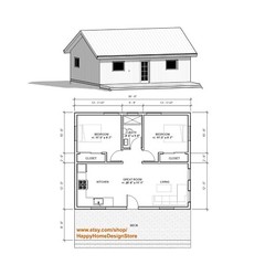 Custom House Design – Modern Ranch Farmhouse 1500 SF – Drawing Blueprint