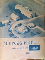 SET OF 3: RARE VINTAGE BLUEPRINTS & RANCH HOUSE PLAN – 1950s “GE WONDER HOME”