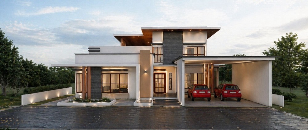 4 bedroom house plan ( on slope land )