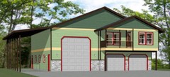 44×48 Apartment with 2-Car 1-RV Garage – PDF FloorPlan – 1,528 sqft – Model 5J