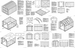 10 x 8 Gambrel Roof / Barn Shed Building Plans, Material List Included #31008