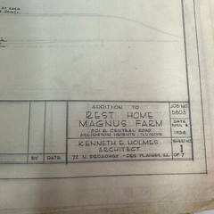 RARE Blueprints of Magnus Farm Historic Farm Rest Home Arlington Heights, IL VTG