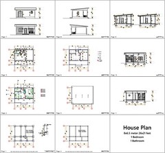 23×21 Feet Tiny House Plan 8×6.5 Meter 1 Bed 1 Bath Shed Roof PDF (A4 Hard Copy)