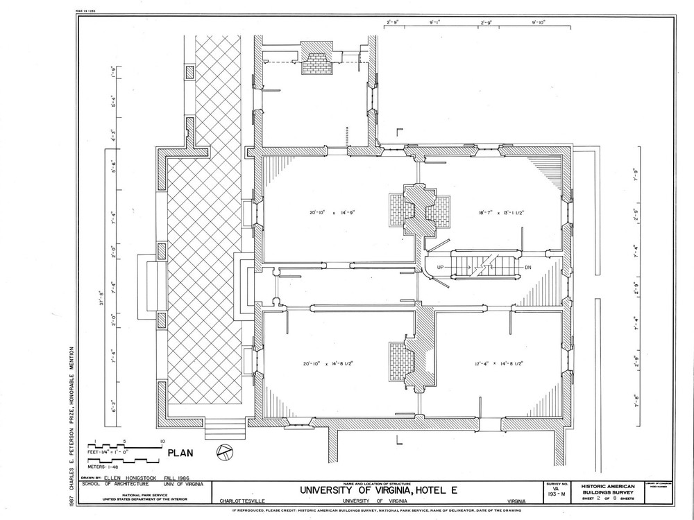 Residence at Univ. of Virginia by Thomas Jefferson, printed house plans set