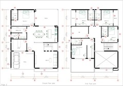 39×49 Ft House Design Plans 12×15 Meter 5 Bed 6 Bath Terrace Roof (A4 Hard Copy)