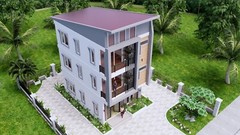 18×26 Feet 4 Beds 5 Baths House Plans 5.5×8 Meter Shed Roof (A4 Hard Copy)