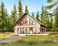 32′ x 32′ Modern Vacation Cabin Architectural Plans 1363SF – PDF Download