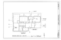 Mid-Century Modern home, stucco brick glass block, architectural PRINTED plans