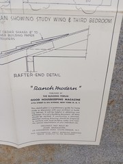 VTG 1950s Ranch Modern U Shape MCM Good Housekeeping House Floor Plan Barkhorn