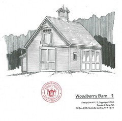 Woodberry Car Barn and Shop with Loft – 3 Complete Sets of Plans (eB-112×3)