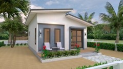 20×26 Feet Tiny House Plans 6×8 Meter 1 Bed 1 Bath Shed Roof PDF (A4 Hard Copy)