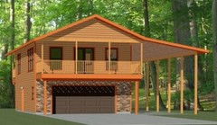 24×32 House with RV port — 1 Br 1.5 Ba — 830 sqft — PDF FloorPlan — Model 9A
