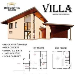 The Villa: Modern Floorplan – 2 Bedrooms / 2.5 Baths 1,955 SF Design Blueprints