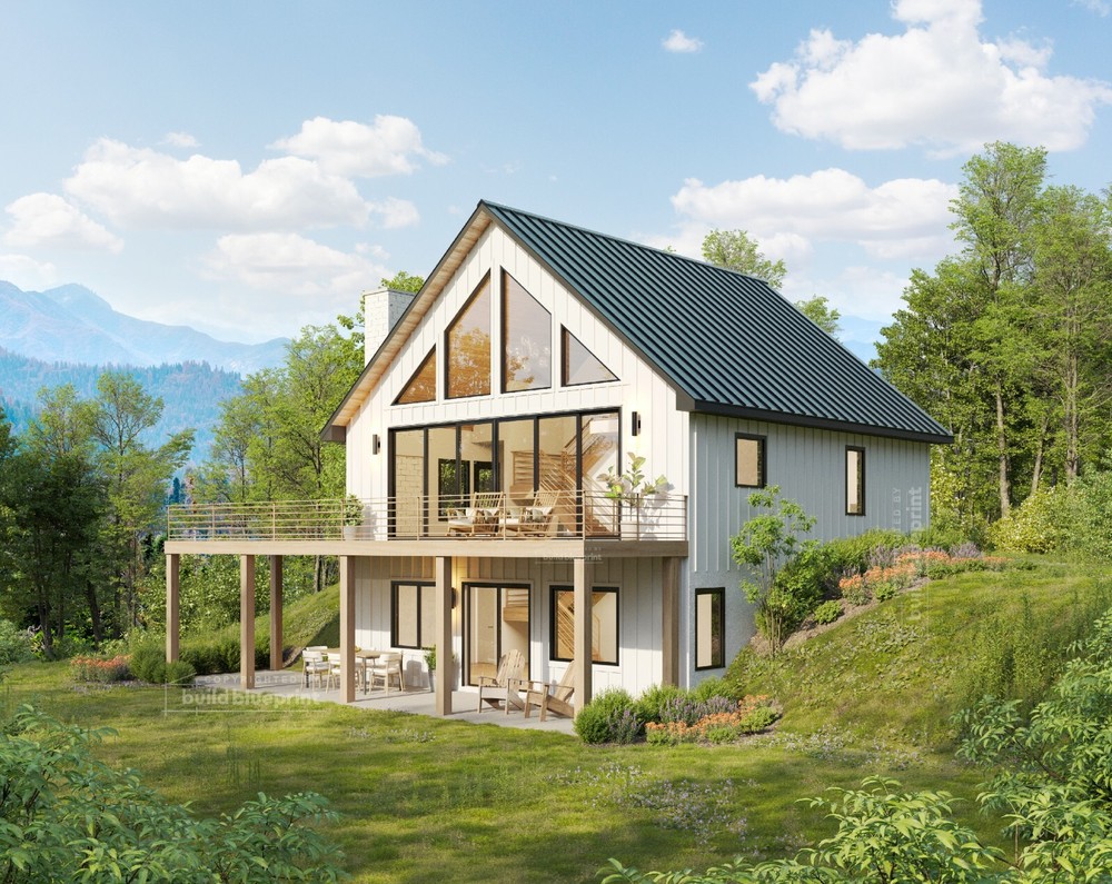 Modern 35′ x 35′ Hilltop Hideout Architectural Plans – PDF Download