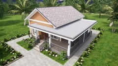 30×33 Feet Simple House Design 9×10 Meter 2 Bed 1 Bath Gable Roof (A4 Hard Copy)