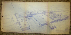 Vintage Architectural Drawing, Armstrong Tire Company, Des Moines, IA, Date 1972