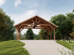 30’x20′ Carport Plans ,Post Gable Complete Pavilion DIY drawings