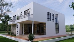 39×49 Feet Modern House Plan 12×15 Meter 5 Beds 6 Baths Flat Roof (A4 Hard Copy)