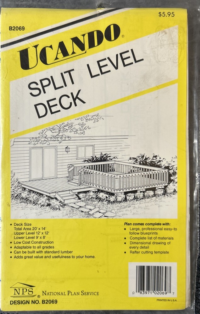 UCANDO B2069 Split Level Deck Plans