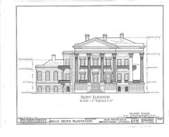 Architectural House Plans, Belle Grove Plantation of Louisiana