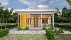 23×21 Feet Tiny House Plan 8×6.5 Meter 1 Bed 1 Bath Shed Roof PDF (A4 Hard Copy)