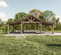 Pole Barn Pavilion Plans with Double Lean