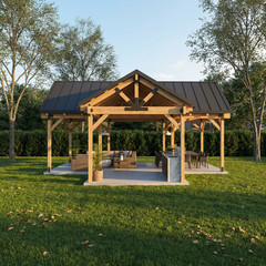 Outdoor Living Pavilion Plan-707 Sf Backyard Patio Designs