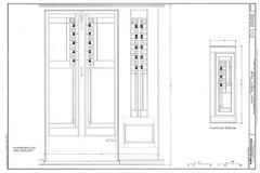 Frank Lloyd Wright Prairie Style home, architectural drawings, Coonley House