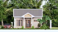 Custom Small House Plan 23×23 Feet 7×7 Meter 1 Bed 1 Bath Gable (A4 Hard Copy)