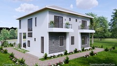 36×40 Feet House Design Plans 11×12 Meter 4 Beds 5 Baths Hip Roof (A4 Hard Copy)