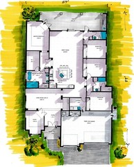 BLUEPRINTS MEDITERRANEAN HOUSE PLAN ARCHUP #106M