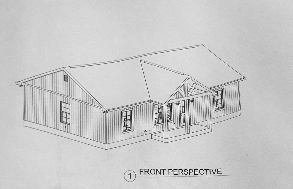 Full Set of single story Barndo 2 bedroom 2 bath house plans 1/8 scale