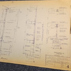Vintage House Blueprint 33×17 1964 Mid Century Modern Drawing Art Glen Ellyn IL