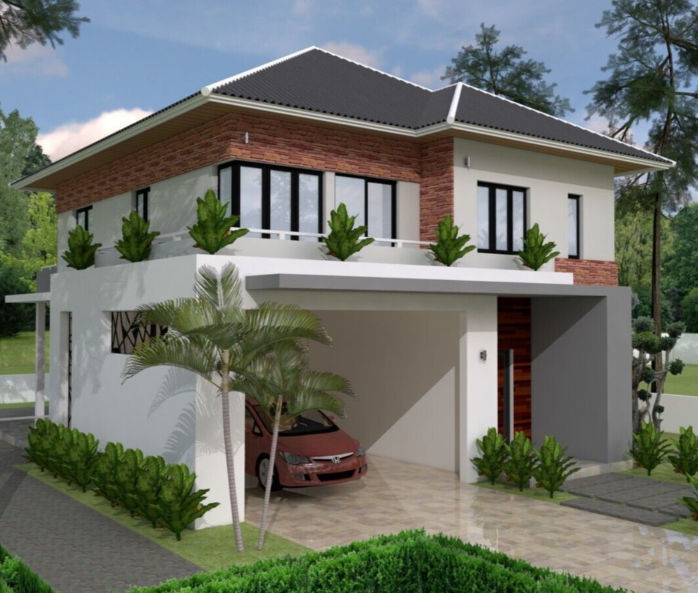 A4 Printed & PDF House Plan 36x46Feet 11×14 Meter 3 Beds 3 Bath Hip Roof