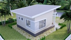 21×21 Feet Tiny House Plans 6.5×6.5 Meter 1 Bed 1 Bath Shed Roof (A4 Hard Copy)