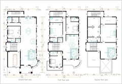 40×70 Feet House Design Plans 12×23 Meter 5 Bed 6 Bath PDF Plan & A4 Hard Copy