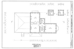 Italianate Victorian house, tower, porches, printed architectural drawings