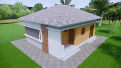 Small House Plan 30×23 Feet 9×7 Meter 2 Beds 1 Bath Hip Roof PDF (A4 Hard Copy)